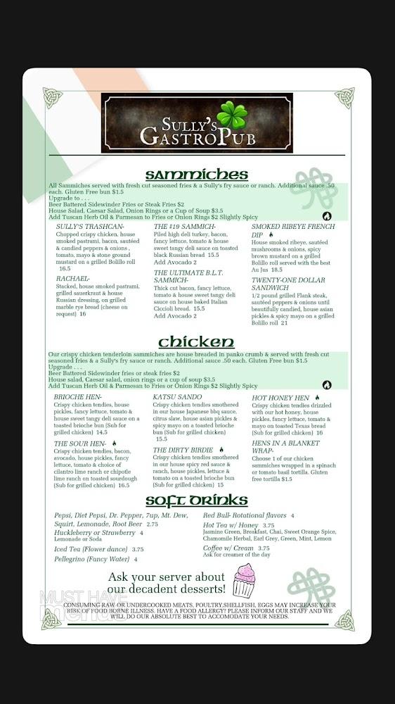 Sully's GastroPub Menu image 2